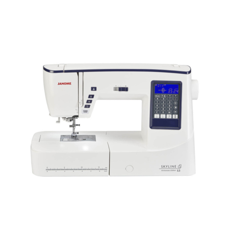 Machine à coudre Janome Skyline S3 Édition Anniversaire – 120 points – Coupe-fil automatique – Garantie 5 ans